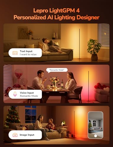 Lepro OE1 RGBICW Smart Corner Floor Lamp 1000LM App-Controlled Black