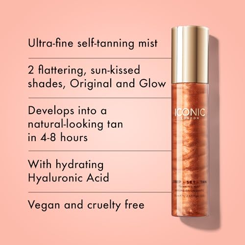 ICONIC LONDON Glow-Boosting Facial Tanning Mist 2.53 Fl Oz | Shimmer & Hydrate