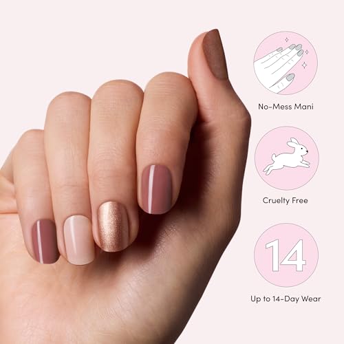 Nail Art Kit with 96 Gel Nail Strips - Best of Nudes, Long Lasting & Chip Resistant