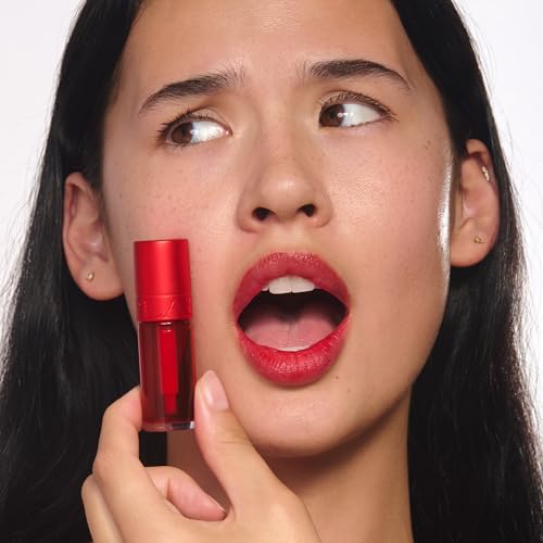 Clarins Water Lip Stain, 03 Red Water and Lip Oil, 03 Cherry Bundle | Buildable, Matte Finish Lip Stain | Sheer, High Shine Finish Lip Oil