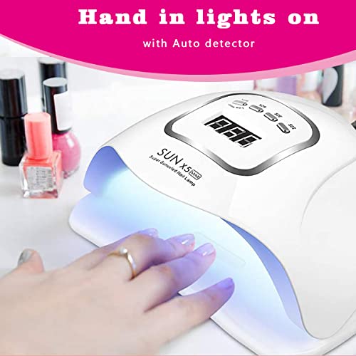 Pink UV LED Nail Lamp 150W for Gel Polish Fast Curing 4 Timers