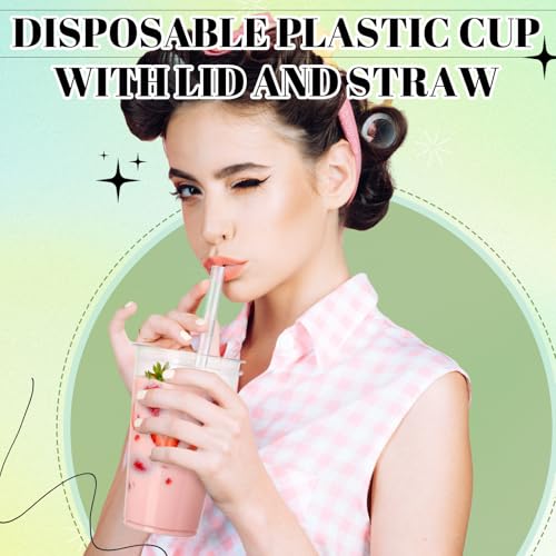 100 Sets Snack and Drink Cups with Snack Bowls, Straws & Forks – Disposable Party Set - Variation of THIS listing