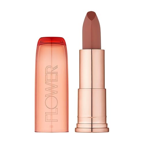 FLOWER BEAUTY By Drew Barrymore Perfect Pout Moisturizing Lipstick - Soothes Lips + Hydrates - Creamy Lip Tint + Natural Looking Shine + Buildable Color - Cruelty-Free + Vegan (Blossom)