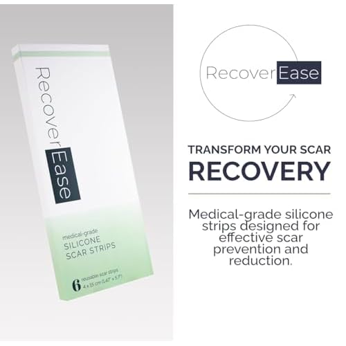 Silicone Scar Strips ? Reusable Medical Grade Silicone & Individually Wrapped Scar Sheets for Mastectomy & C-Section, Scar Treatment Tape for Tummy Tuck, Keloid, Surgical, Burns - 12 Pack