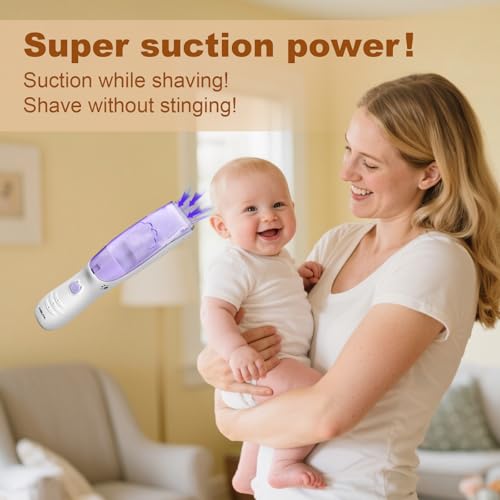 Baby Hair Clippers with Vacuum & Silent Operation - Cordless Water-Resistant Trimmer for Fine & Curly Hair