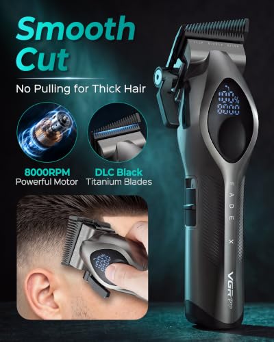 Cordless Hair Clippers for Men, Professional Grooming & Trimmer Set with 9 Guide Combs