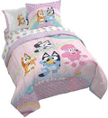 Bluey Bingo Queen Kids Comforter Set 7 Piece Bedding for Girls, Pink - Queen Size