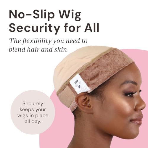 All-In-One Wig Grip Cap for Women - Adjustable Anti-Slip Under Wig Band, Nude, 1 Pack