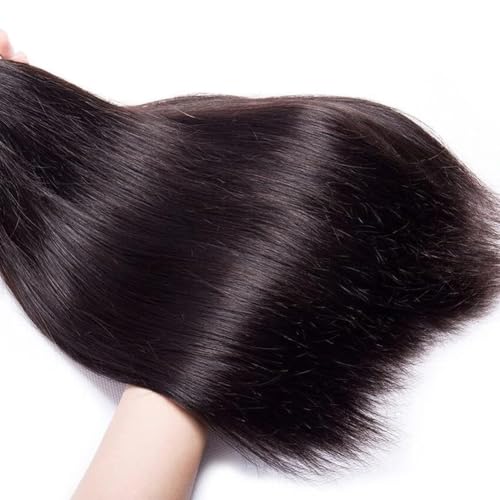 Feibin 20 Inch Straight Virgin Human Hair Bundles - 3 Pack, Natural Black