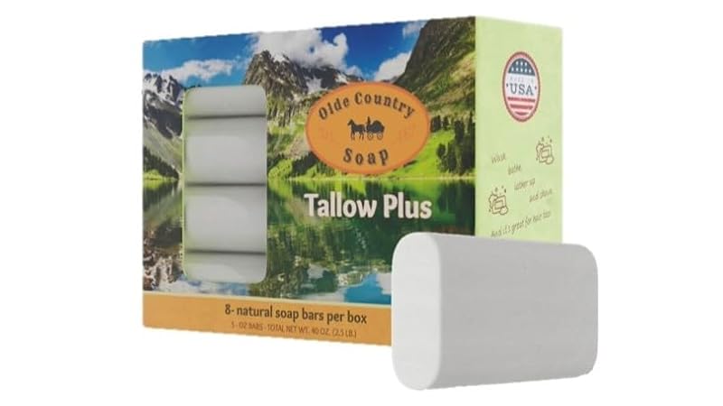 Natural Unscented Soap Gift Set with Soap Bag - 8 Bars, 5oz Each