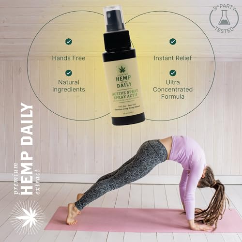 Hemp Daily Active Spray | Hemp Spray with Essential Oils | Vegan, Organic Ingredients, Calming | 2 Fluid Ounces, 2 Pack