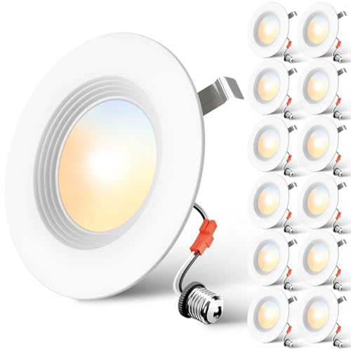 12 Pack 5/6 Inch LED Recessed Can Lights Dimmable 5 Color Temperatures
