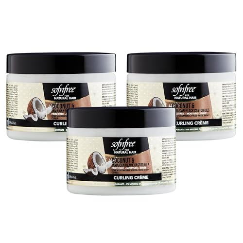 Coconut & Black Castor Oil Curling Cream - 11 fl oz, 3 Pack, Adds Volume & Moisture