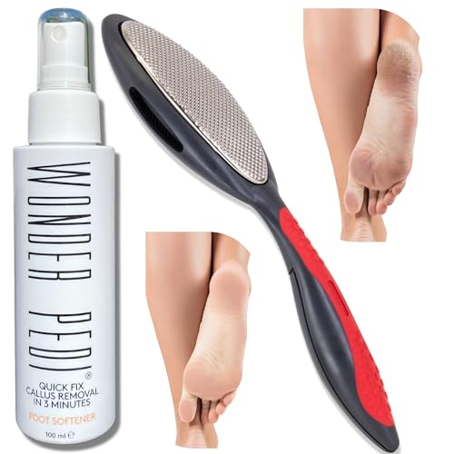 Double Sided Foot File - Made in Germany Feet Scrubber and Feet Softener Callus Remover Spay., Red, 1.0 Count