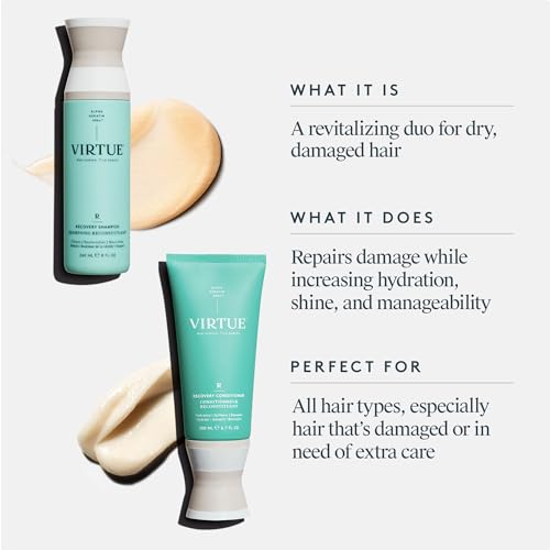 VIRTUE Repair Shampoo & Conditioner Set for Damaged Hair - 8 Fl Oz