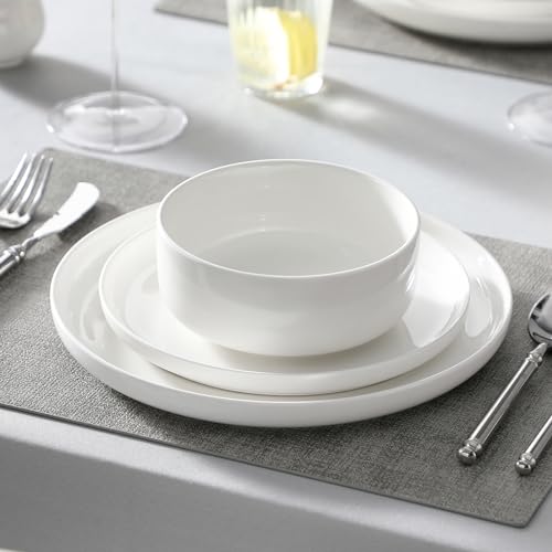 Ivory White 18-Piece Porcelain Dinnerware Set for 6 - Plates & Bowls