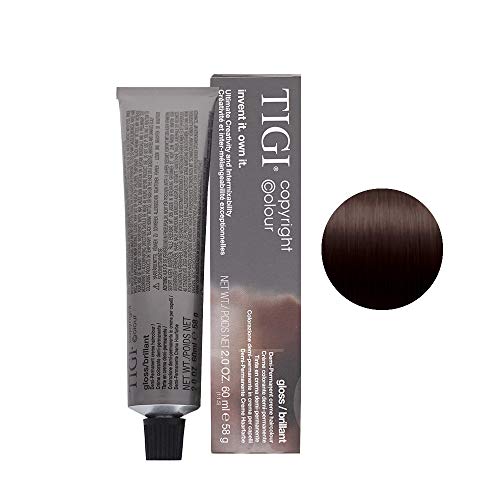 Tigi Colour Gloss Creme Hair Color for Unisex, No. 4/85 Ash Mahogany Brown, 2 Ounce