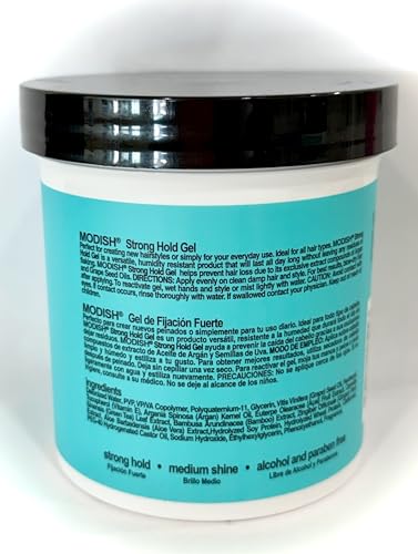 Strong Hold Hair Gel with Argan Oil - Alcohol Free, Humidity Resistant, 16 oz Set