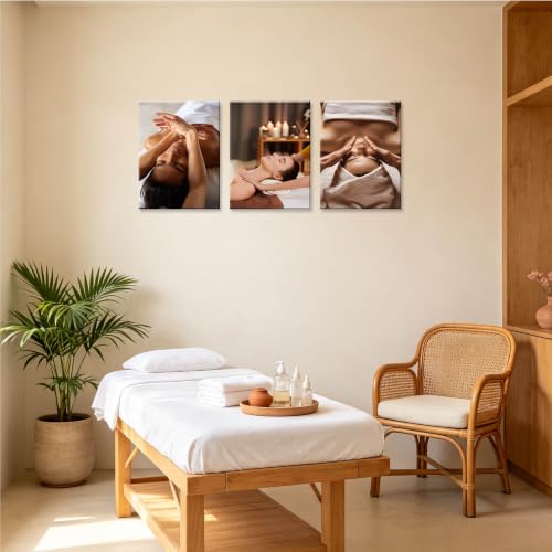 Massage Body Art Canvas Wall Decor - 36x16 Inches Framed Artwork - Spa Pictures with Variation Artwork-20