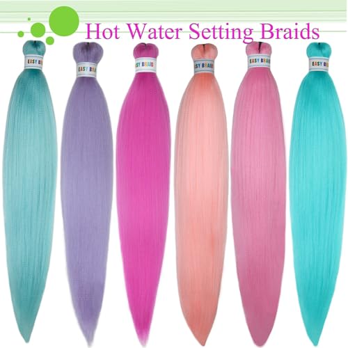 26 Inch Colorful Braiding Hair Extensions - Pre Stretched Rainbow Braid Hair Set - Variation of THIS listing