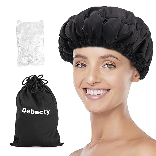 Deep Conditioning, Microwavable Heat Cap for Steaming Hair Styling and Treatment Steam Cap Steaming Haircare Therapy (Black)