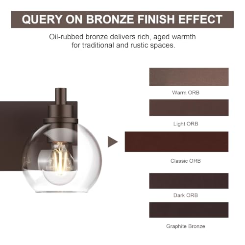 IZORRO Oil-Rubbed Bronze 4-Light Vanity Light Fixture with Clear Glass Globes