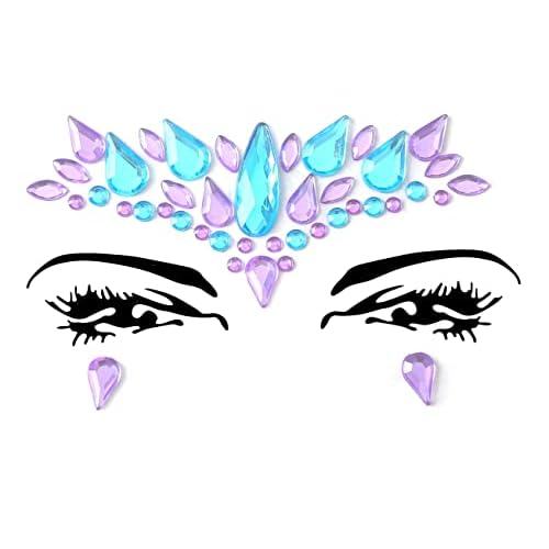 FACEGEM LONDON Face Gems Adhesive Glitter Jewel Tattoo Sticker Festival Gems Rave Party Body Make Up (60 PCS FACE GEMS)