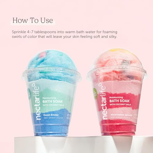 Fruit Smoothie Coconut Milk Bath Soak - Vegan Relaxing Bubble & Foot Care, 9 oz