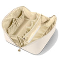 Large Travel Makeup Bag - Open Flat Cosmetic Organizer for Women - Beige, MSTONAL