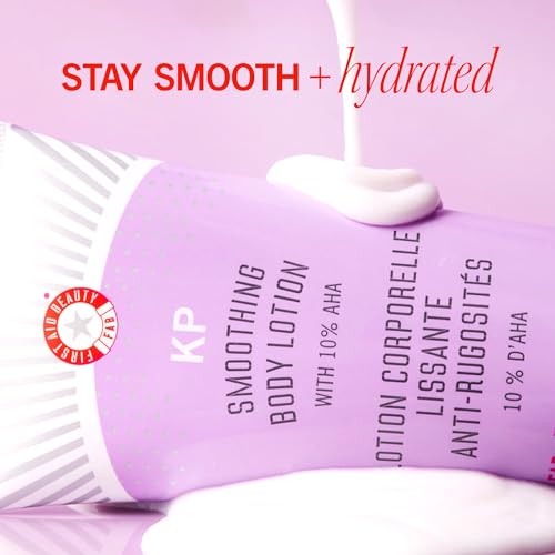 First Aid Beauty - KP Smoothing Body Lotion with 10% AHA, Chemically Exfoliates & Moisturizes with Urea, Colloidal Oatmeal & Ceramides, Deep Hydration + Helps Reduce Keratosis Pilaris Bumps, 6 oz