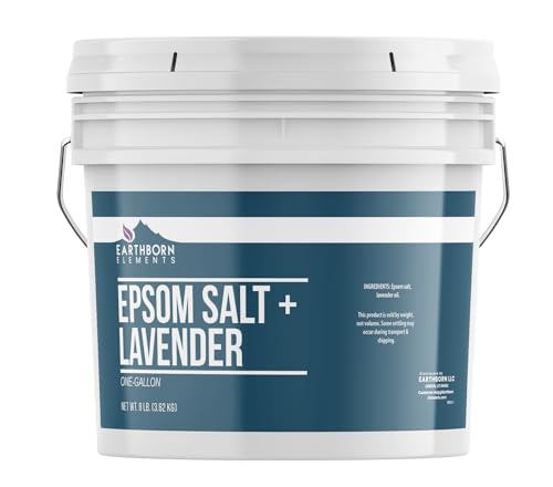 Lavender Epsom Salt 8lb Magnesium Sulfate Bath Soak with Lavender Scent - Earthborn Elements