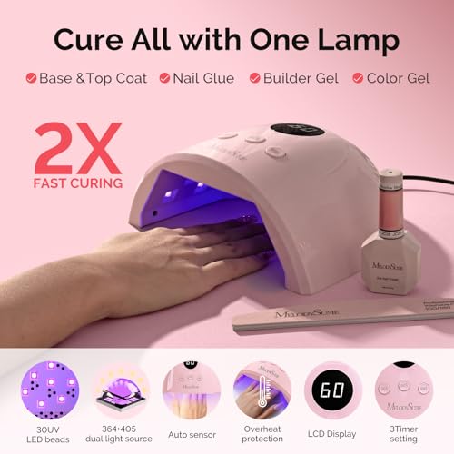 Gel Nail Polish Kit with UV Light P-PLUS30F Set - Salon Quality at Home