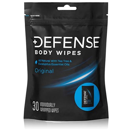 Defense Soap Bar Variety 3-Pack and Individually Packed Travel Body Wipes - 100% Natural and Pure Pharmaceutical Grade Tea Tree Oil and Eucalyptus Oil