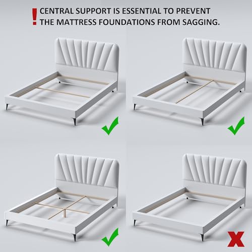 Full Size Metal Box Spring with Upholstered Fabric Cover - 9 Inch High Profile, Heavy Duty Bed Foundation, Black, Non Slip, Easy Assembly