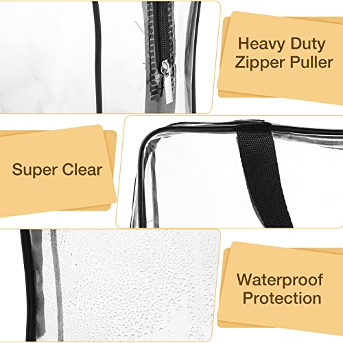 Saintrygo 15 Pcs Clear Makeup Bags Toiletry Bag with Zipper Handle PVC Waterproof Cosmetic Bags Set Transparent Travel Pouch Clear Makeup Organizer for Travel Airport Business, 3 Sizes