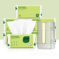 Disposable Face Towels 600 Count with Face Towel Holder, Ultra Soft & Thick Biodegradable Facial Towels for Sensitive Skin,Makeup Remover Dry Wipes Washcloths, Lint-Free Cleansing Towelettes