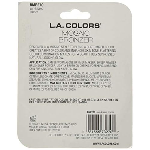 L.A. COLORS HD Mosaic Bronzer (carded), Sun-Kissed Bronze CBMP270 (Pack of 2)