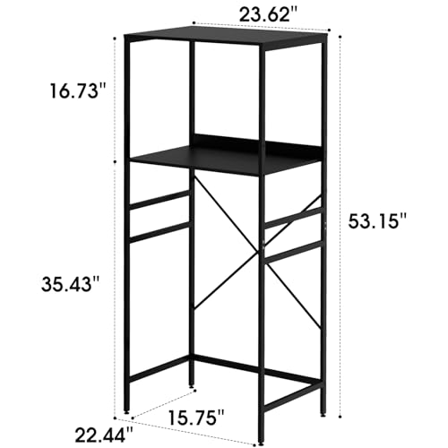 Black 2-Tier Mini Fridge Shelf Rack for Microwave & Kitchen Storage