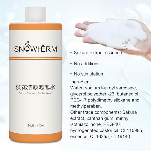 ELitzia Oxygen Bubble Machine - Sakura Beauty Bubble Solution for Deep Facial Cleaning, Moisturizing and Oil Control - 400ml/13.5Fl.oz