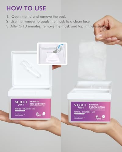 Korean Retinol + LHA Sheet Mask Dispenser - 36 Count, Vari of 01 Retinol