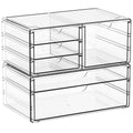 Large 6-Drawer Acrylic Stackable Organizer Set - Clear Makeup & Storage Bins