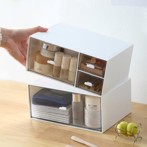 Marknor White Desk Organizer with 4 Drawers, Makeup & Office Storage