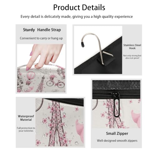 Travel Hanging Toiletry Bag for Women Men with Multiple Compartments - Waterproof Cosmetic Organizer