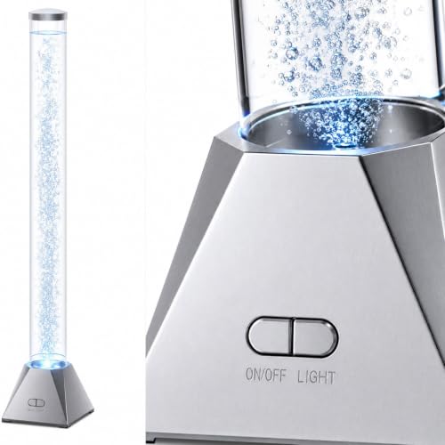 Large Silver Sensory Bubble Tube Floor Lamp - Aquarium Mood Light for Sensory Rooms & Relaxation