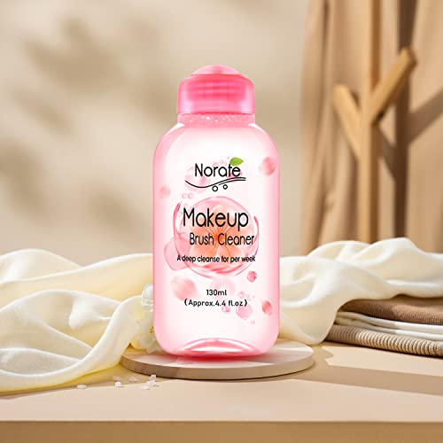 Norate Makeup Brush Cleaner, Make Up Brush Cleaner Solution + Makeup Brush Cleansing Pad, Brush Cleaner Mat for Brushes, Deep Clean Shampoo 4.4 Fl.Oz, Gentle Formula Cruelty Free, 2 Piece Set