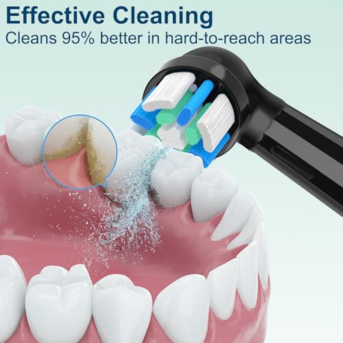 DeBizz Black Replacement Toothbrush Heads for Oral B iO Series 3-10 | 10 Pack