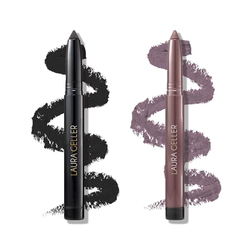 LAURA GELLER NEW YORK Kajal Longwear Kohl Eyeliner Pencil Duo, Soft Black + Smoky Plum