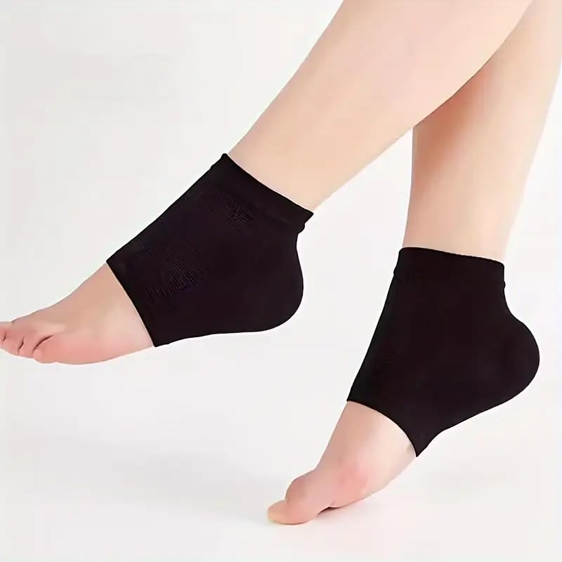 1 Pair Moisturizing Heel Socks with Silicone Gel Protection, Anti-Cracking Soft Callus Relief, Breathable Unisex No-Show Socks for Men and Women, Daily Wear and Athletic Use