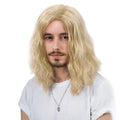 H&Bwig Blonde Long Curly Fluffy Wig for Men - Natural Synthetic Hair - Variation: Blonde