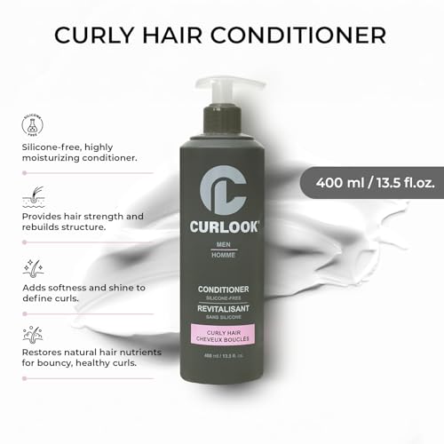 Men's Curly Hair Conditioner Silicone-Free 400ml - Nourishing & Restoring